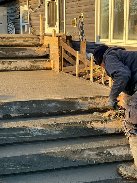 Concrete steps formed and finished by A2Z Creteworks