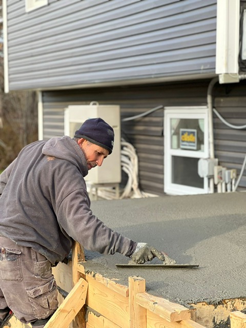 Close-up of premium broom-finish concrete texture by A2Z Creteworks